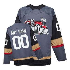 Camiseta de Hockey sobre Hielo Personalizada al por Mayor, Transpirable, Ecológica, 100% Poliéster, Impresión por Sublimación, Cuello en V, Nombre del Equipo - Product Image 5