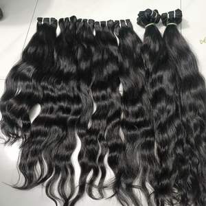 Meilleure vente 100% vierge indienne crue extensions de cheveux humains naturel noir droit corps vague Texture pour les femmes cheveux en vrac - Product Image 1