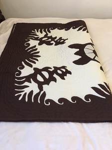 Colchas con Estampado de Tortuga Hawaiana en Color Negro, en Oferta, Juego de Colchas Hawaianas de Lujo para el Hogar - Product Image 6