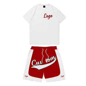 Ensembles T-shirt et short décontractés de couleur unie pour hommes, chemises et shorts de sport pour hommes et femmes - Product Image 3