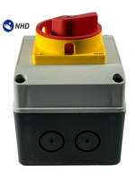 Sectionneur à came NDS-303G5AX 3 pôles 32A Protection IP66 Certifié TUV/CE/cULus Boîtier jaune Cadre 67x67mm