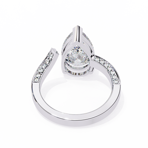 IGI Certified Pear Cut Lab Grown Diamond Ring 14K Ring Rose Yellow White Gold VVS VS Engagement Jewelry - Product Image 3