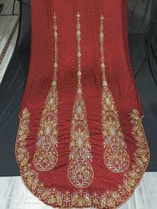 เดรสโซมาเลียรสลูกปัดสีแดงงานแฮนด์เมดพร้อมงานปักสวยงามสำหรับงานแต่งงานและงานพิเศษ - Product Image 3