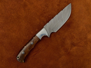 มีดเหล็กดามัสกัสทำด้วยมือแบบกำหนดเองด้ามจับไม้กุหลาบมีดตั้งแคมป์กลางแจ้งสำหรับการล่าสกินเนอร์การสนับสนุนตามต้องการ - Product Image 3