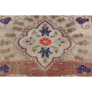 Alfombra Turca Vintage de 3.6x12.3 pies (109x374 cm), Alfombra Marrón Roja Ombré - Product Image 3