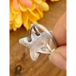 Sterling Silver Star <b>Ring</b> with Sonoran Gold <b>Turquoise</b>-Size 6 Boho Statement Jewelry - Product Image 5