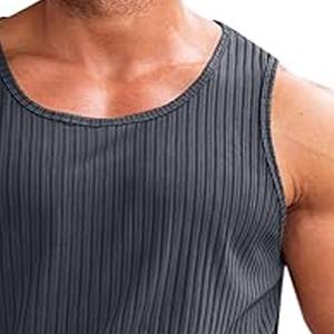 Débardeur stringer pour homme OEM personnalisé, uni, vierge, prix abordable, débardeur de sport, vente en gros, débardeur blanc côtelé - Product Image 2