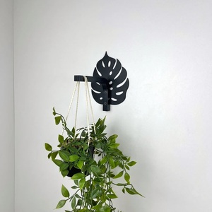 Home Decorative Metal Wall Art and <b>Hooks</b> Tropical Leaf Shape Metal Hanger Wall Mounted Racks <b>For</b> Clothes Flower Planters - Product Image 5