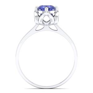 Reyes ลดกระหน่ำ14K แหวนพลอย0.84กะรัต tanzanite สำหรับผู้หญิงของขวัญแต่งงานสุดหรูเครื่องประดับชั้นดี - Product Image 3