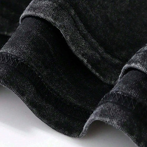 T-shirt tendance décontracté délavé à l'acide pour hommes T-shirt surdimensionné personnalisé en polaire à manches courtes et col en O avec impression numérique de caractères - Product Image 4