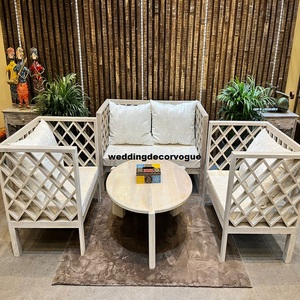 เก้าอี้โซฟาควีนแอนด์คิงไซส์สำหรับงานแต่งงานหนังคลาสสิกดีไซน์โบราณ - Product Image 4