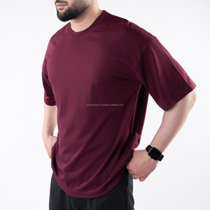 T-shirt surdimensionné personnalisé à épaules tombantes en coton respirant et durable, style streetwear tendance, commande en gros pour les t-shirts - Product Image 3