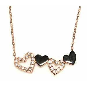 Collar de Plata de Ley 925 con Múltiples Corazones y Piedras Incrustadas para Regalo - Product Image 6