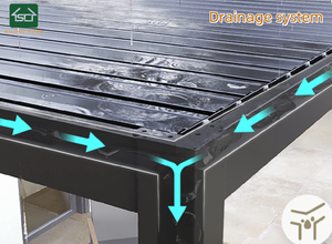 Pergola à toit à lames orientables en aluminium, conçue sur mesure, automatique, imperméable, avec stores et éclairage LED - Product Image 5