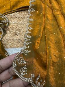 Indio Impresionante Aspecto Amarillo Diseñador Étnico Sari Último Tradicional Exclusivo Fancy Party Nupcial Wear Más Trendy Saree mujeres - Product Image 6