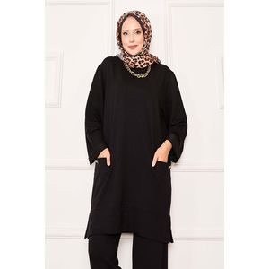 Conjunto de Dos Piezas Negro con Pantalones Cortos y Bolsillos Dobles, Tallas XS-3XL, Top con Capucha y Pantalones Cortos para Uso Diario en Verano - Product Image 2