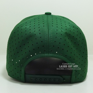 หมวกเชือก5แผงตัดด้วยเลเซอร์รูพรุนปักโลโก้โครงสร้างหมวกกันน้ำปรับ SnapBack แบบเวียดนาม - Product Image 6