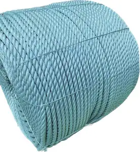 Tali Polyethylene jalinan ganda kekuatan tinggi multipak PP dipilin putih/biru tali penghalang 3-Strand dan 4-Strand untuk India