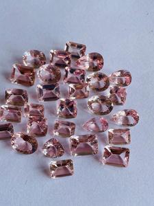 Morganite rose, couleur écrasée, zircone cubique vive et brillante, produit en vrac fait à la main, pierre précieuse pour la fabrication de bijoux - Product Image 4