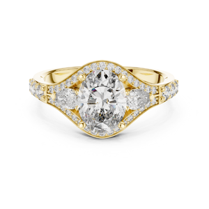 Bague en diamant de poire ovale ronde de fantaisie IGI pierres cultivées en laboratoire certifiées bijoux de luxe en gros et acheteurs au détail - Product Image 2