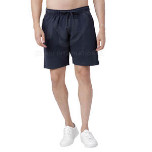 Pantalones cortos casuales para hombre más vendidos hechos a medida con 100% algodón patrón sólido cintura media-para adultos - Product Image 1