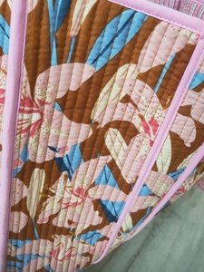 Grand sac fourre-tout en coton matelassé, imprimé à la main, réversible, multicolore, à motifs floraux, écologique, pour un usage quotidien, style Jhola, sac pour femme - Product Image 5