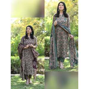 Mira directamente de un set de película de ensueño mientras te das la vuelta y caminas en este elegante set recto Kurti. - Product Image 1