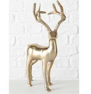 Estatuilla decorativa moderna con acento navideño acabado dorado de Reno de Metal para decoración festiva elegante - Product Image 3