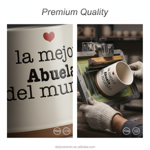 Ensemble de tasses à café en grès avec logo <span class=keywords><strong>personnalisé</strong></span>, meilleur cadeau familial, tasse à thé en céramique, vente en gros, impression de décalcomanie personnalisée, 11 oz - Product Image 4