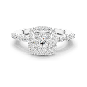 Anillo Halo con Diamante Cultivado en Laboratorio de 0.632 CT para Mujer, Claridad VVS-VS EF, Oro de 18KT, 14KT, 10KT y Plata 925, Oro Rosa, Amarillo, Blanco - Product Image 3