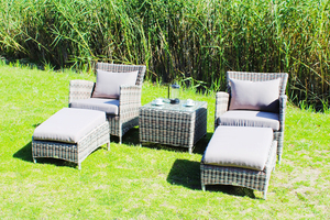 ชุดกาแฟกลางแจ้งสไตล์เวียดนามเฟอร์นิเจอร์หวายทันสมัยพร้อมกรอบอลูมิเนียมคุณลักษณะสีสวนสำหรับลานและโรงแรม - Product Image 5