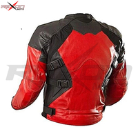 Blouson de moto matelassé en cuir Rexon Moto, coupe ajustée, col montant, à capuche, pour l'hiver – Vente chaude