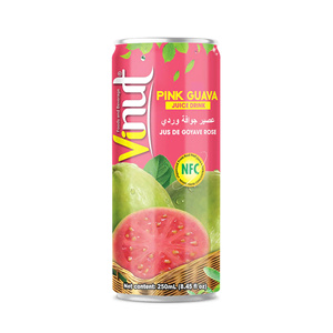 Bebida de Puré de Guayaba Rosa en Lata de Aluminio de 250 ml, OEM, ODM, Marca Privada, Fórmula Personalizada, 100% Natural, para Venta al Por Mayor - Product Image 1