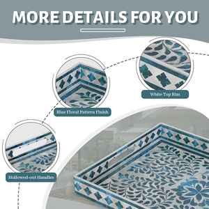 Bandeja redonda para servir con incrustaciones de resina, última llegada, para uso multiusos en hoteles, restaurantes, decoración del hogar - Product Image 3