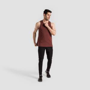 Men's Regular Fit Maroon Energy Rise Tank <b>Top</b> XL Size Cotton Gym Vest with Hood Collar Workout Singlet Style Muscle Design - Product Image 4