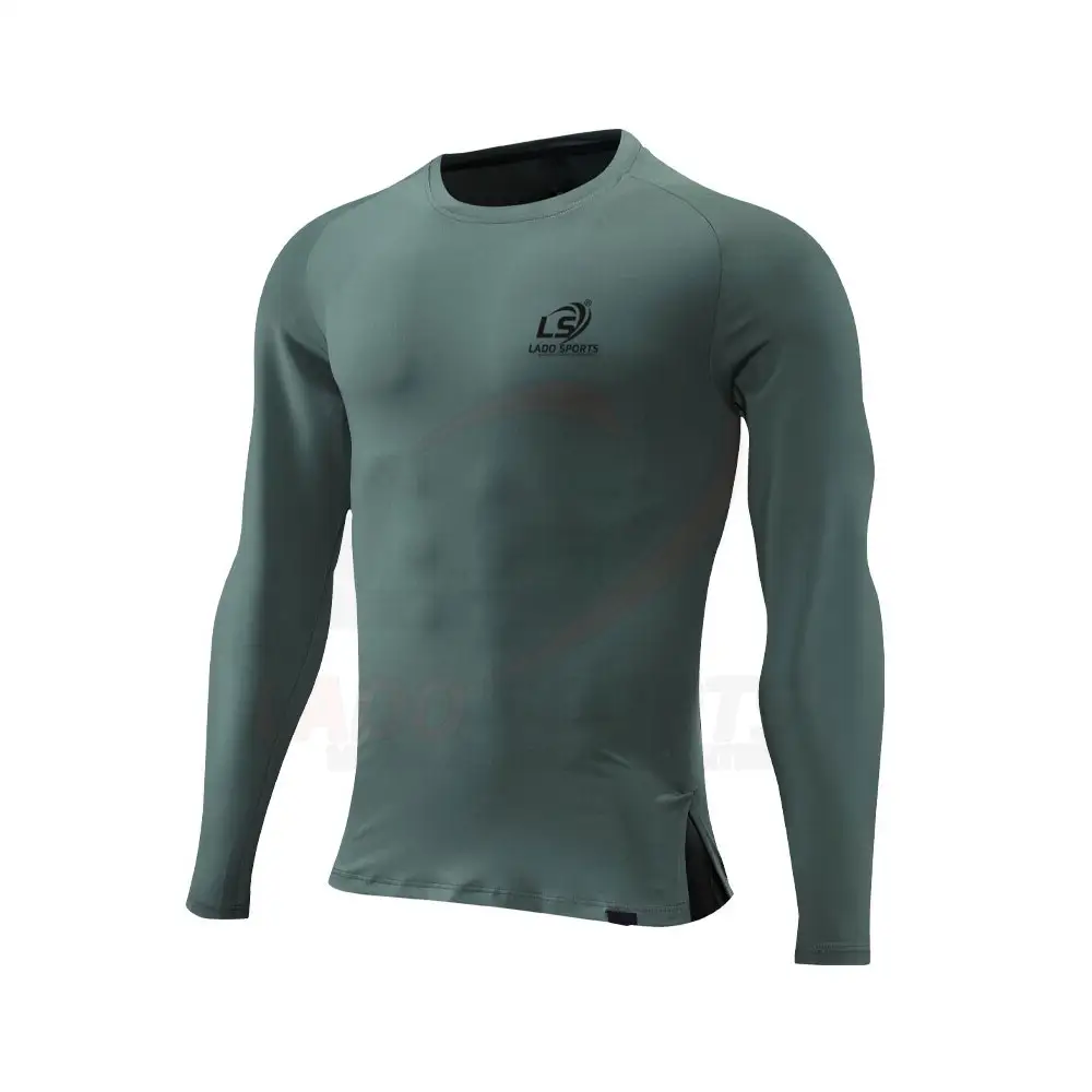 Custom Polyester Made Workout Wear Compression Shirts Fitness Long Sleeves Compression Shirt