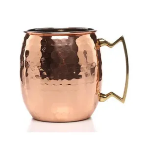 ชุดแก้วทองแดงมอสโกมิวล์ขนาด500มล. ทำด้วยมือในอินเดียชุดของขวัญโลโก้กำหนดเองขายส่งถ้วยโลหะเซรามิก - Product Image 4