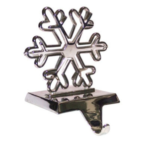 Modern Silver Metal Snowflake <b>Christmas</b> Stocking Holder Stand Mantel Hook Hanger For <b>Christmas</b> Stockings Home Decor Accessory - Product Image 1