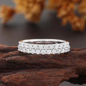 Anillo de Compromiso Romántico de Latón Apilable con Doble Banda, Moissanita Creada en Laboratorio, Corte Ovalado, Chapado en Oro de 18K, Certificado IGI, Joyería Fina - Product Image 1