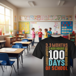 Maglietta Promozionale per il 100° Giorno di Scuola: 100 Giorni, 3 Mesi, 2400 Ore - Product Image 3