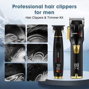 Kit de barbier sans fil professionnel pour hommes, tondeuses à cheveux rechargeables, ensemble de tondeuses pour la coupe de cheveux, ensemble de coupe de cheveux professionnel - Product Image 3