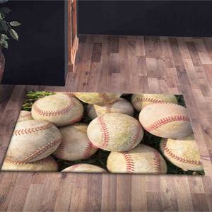 Alfombra con Estampado de Béisbol - Decoración Moderna para Habitación de Niños o Gimnasio, Apta para Mascotas, con Pelo Suave - Product Image 5