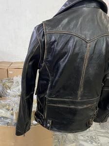 Veste de motard en cuir à manches longues pour hommes noire personnalisée haute qualité nouveau design Streetwear fermeture éclair poche vente en gros - Product Image 4