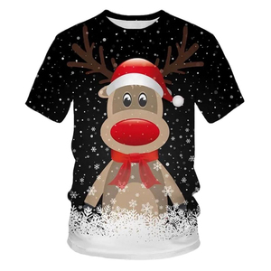 <b>Men's</b> <b>Christmas</b> <b>Shirt</b> Slim Fit Short Sleeve Custom Sublimation Printed Pattern T <b>Shirt</b> 100%Cotton Breathable Quick Dry T <b>Shirt</b> - Product Image 6
