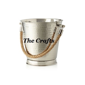 Seau à glace rond de haute qualité en aluminium couleur argent avec poignées pour un usage domestique et hôtelier - Product Image 4