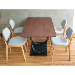 Juego de Mesa y Sillas de Comedor Rectangular de Madera de Acacia de 160x80cm con 4 Sillas, Diseño Escandinavo y Clásico Tradicional CBBA122 - Product Image 2