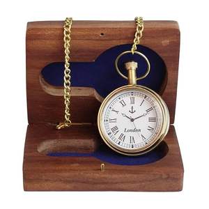 Luxury <b>Vintage</b> Pocket Antique Watch with Chain Golden Finish Anchor Dial with London Print on Base for OEM Available - Product Image 4