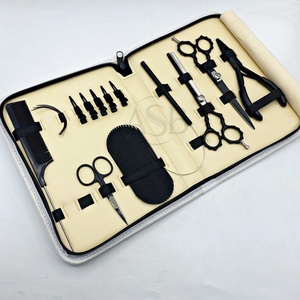 Outils d'extension de cheveux noirs mats écologiques avec kit nude, pince multifonctionnelle incluse, ciseaux de coiffeur, pinces à cheveux et peigne - Product Image 6