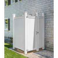 CSauna CS-OSCR-041 Kit de Douche Extérieure Traditionnel Blanc en PVC Étanche avec Fixation Standard pour Maison