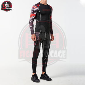 Ensemble Rash Guard 2 Pièces Imprimé en Spandex/Nylon à Séchage Rapide pour Hommes, Équipement de Grappling Haute Élasticité 2026 pour Jiu Jitsu, Muay Thai, Lutte - Product Image 4